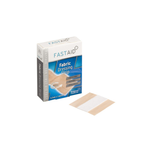 Fast Aid Antiseptic Fabric Dressing Strip 6cm x 1m, front product pack view