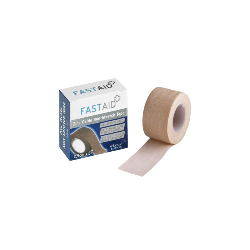 Fast Aid Zinc Oxide Non Stretch Tape 2.5cm x 5m, front product pack view