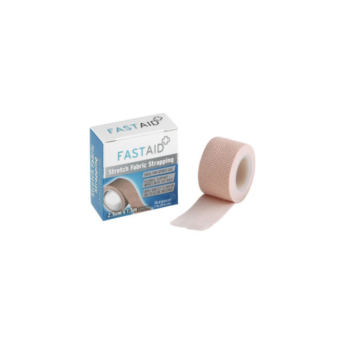 Fast Aid Stretch Fabric Strapping 2.5cm x 1.5m, front product pack view