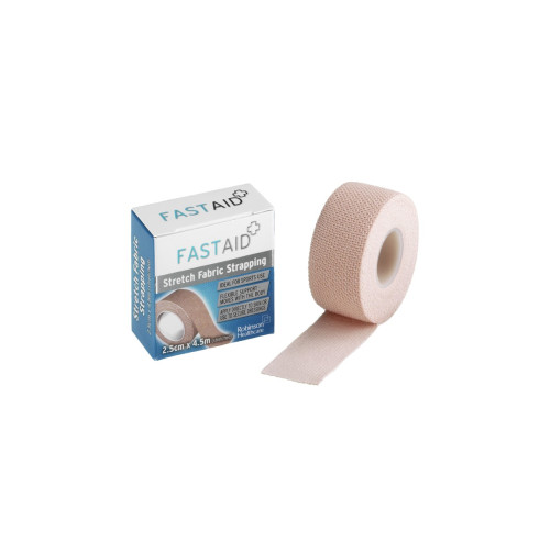 Fast Aid Stretch Fabric Strapping 2.5cm x 4.5m, front product pack view