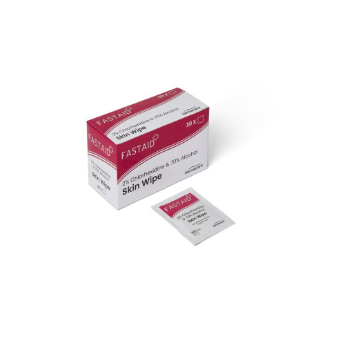 FastAid Skin Prep Wipes with 2% Chlorahexidine x 30 - Case of 50, product view
