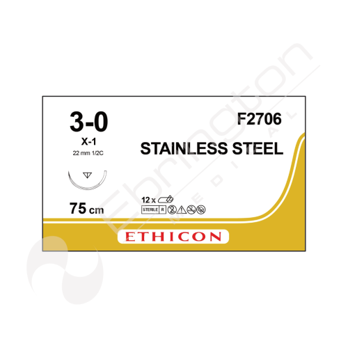 Surgical Stainless Steel Sutures F2706 x 12