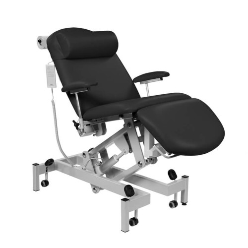 Sunflower Fusion Treatment Chair with Single Foot Section - Electric Height and Back with Tilting Seat - Black