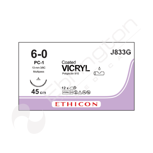Vicryl Sutures J833G x 12