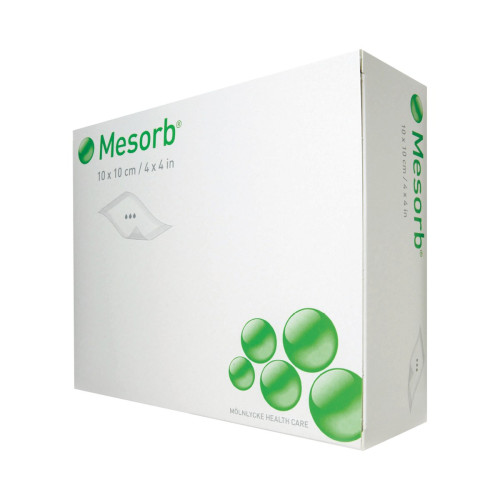 Mesorb Absorbent Dressings - 677080 - 10cm x 10cm x 10, front/pack view