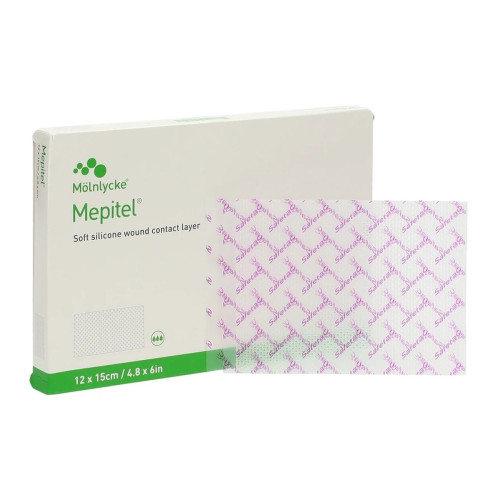 Mepitel Silicone Wound Contact Layer - 291000 - 12cm x 15cm x 5, front/pack view