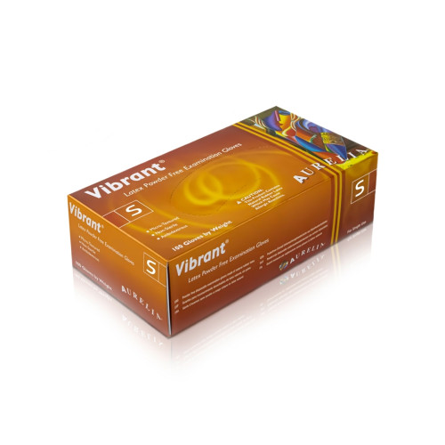 Vibrant Powder Free Latex Gloves x 100 - Small