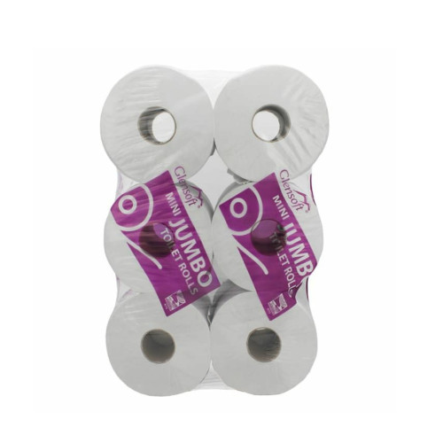 2 ply Mini Jumbo Toilet Roll 75mm (3in) Core x 12 rolls