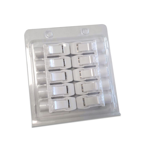 Contec White Alligator Snap Clip Connectors for Tab Electrodes x 10