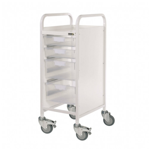 Vista 30 Trolley with 2 Single Depth Trays & 2 Double Depth Trays - Clear Trays