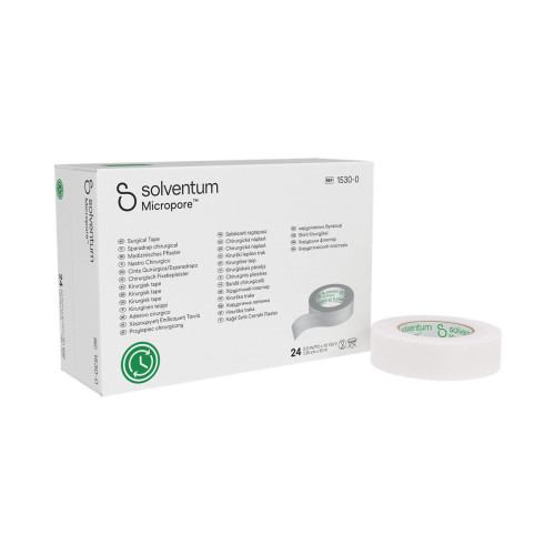 Micropore White Surgical Paper Tape (1.25cm x 9.1m) x 24, front product view