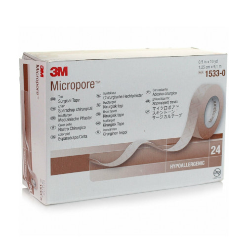 Micropore Tape Tan 1.25cm x 24 rolls