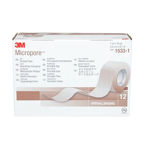 Micropore Tape 2.5cm x 9.14m - Pack 12 Rolls
