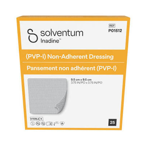 Inadine Non Adherent Dressing - P01512 - 9.5cm x 9.5cm x 10, front/pack view