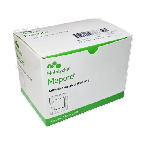 Mepore Self&acirc;Adherent Dressings - 670800 - 6cm x 7cm x 60, front/pack view