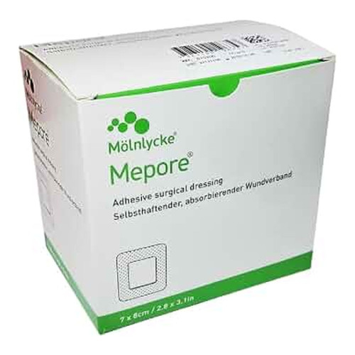 Mepore Self&acirc;Adherent Dressings - 670700 - 7cm x 8cm x 55, front/pack view