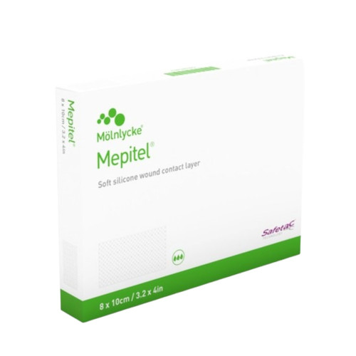 Mepitel Silicone Wound Contact Layer - 290700 - 8cm x 10cm x 5, front/pack view