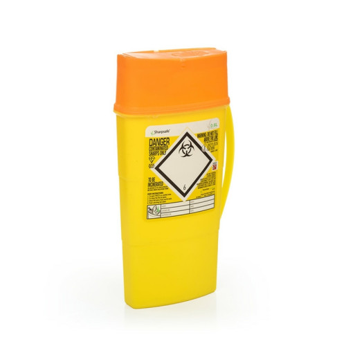 Sharps Bin Community 0.6ltr - Orange Lid