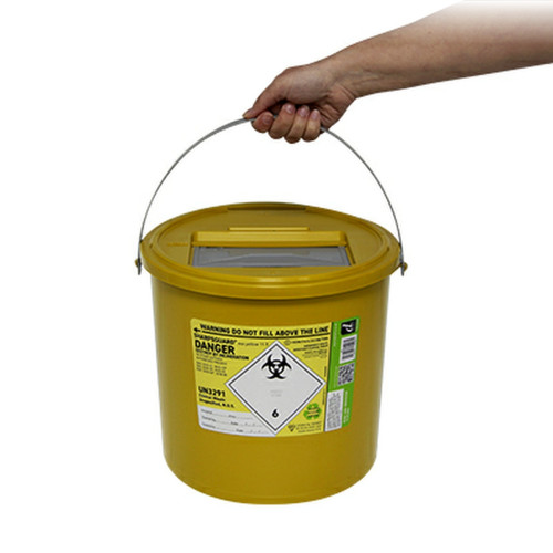 Sharps Bin Container 11.5ltr - Yellow lid
