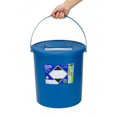 Sharps Bin Container 22ltr - Blue Lid