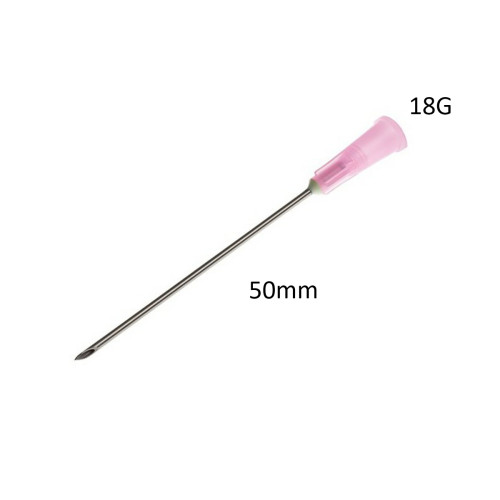 Hypodermic Needle - Pink - 18g x 38mm x 100