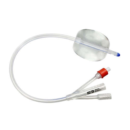 3-Way Silicone Foley Catheters with Straight Tip & 30-50ml Balloon - 18CH - Pack of 5