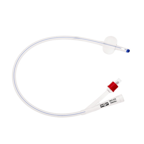 2-Way Silicone Foley Catheters Straight Tip, 10ml Balloon - 12CH