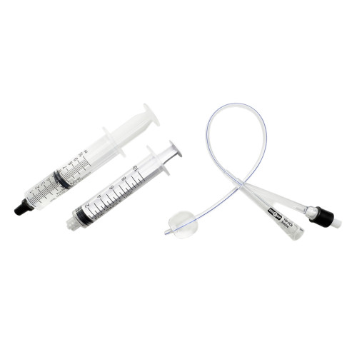 2-Way Silicone Foley Catheter Open Tip & Pre-Filled Syringe â€“ 8CH