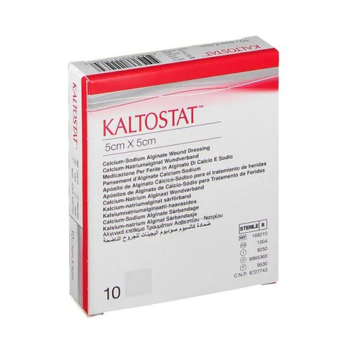 Kaltostat Alginate Square Dressings - 168210 - 5cm x 5cm x 10, front/pack view