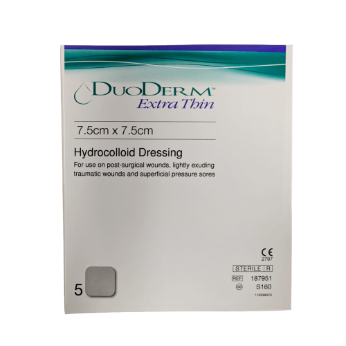 DuoDerm Dressing - 187951 - 7.5cm x 7.5cm x 5, front/pack view
