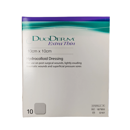 DuoDerm Dressing - 187955 - 10cm x 10cm x 10, front/pack view