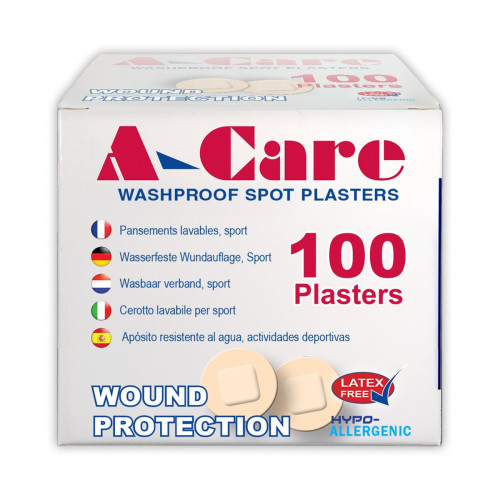 A-Care Washproof Spot Plasters (22 x 22mm) x 100, primary view
