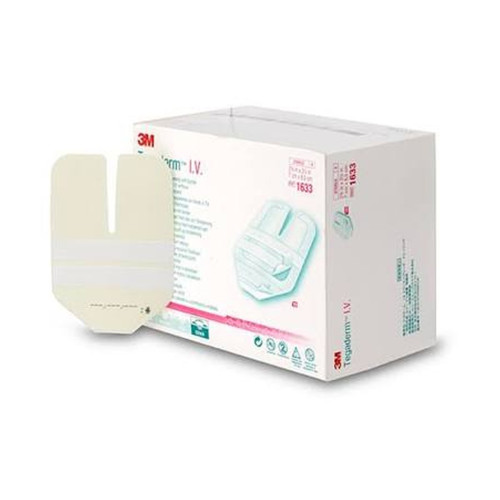 Tegaderm IV Transparent Film Dressings with Border - 1633 - 7cm x 8.5cm x 100, front/pack view