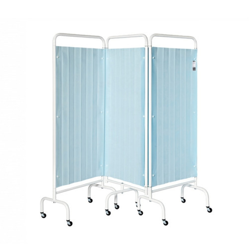 Sunflower Three Panel Screen with Disposable Curtains - Pastel Blue