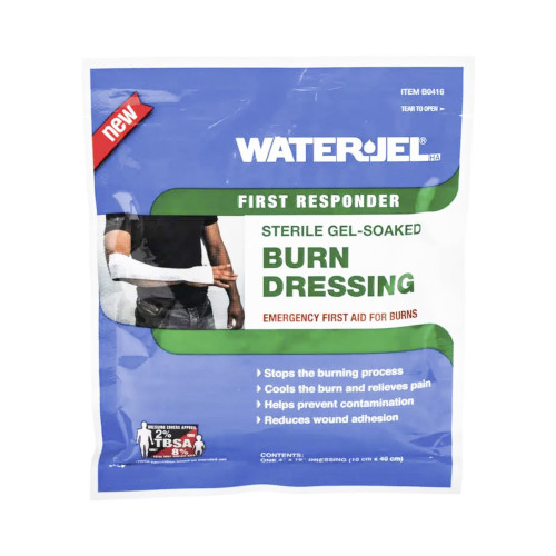 Water-Jel Sterile Burn Dressings - 10cm x 40cm, front/pack view