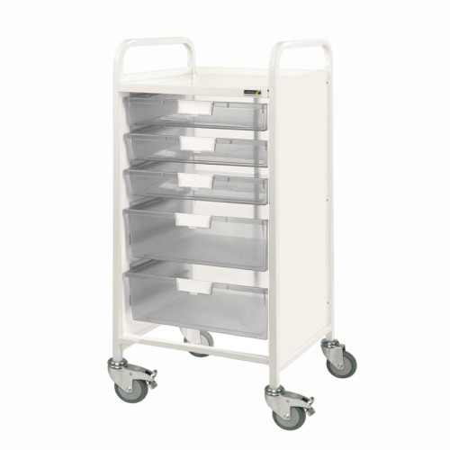 Vista 55 Trolley - 3 Single/2 Double Depth Trays - Clear Trays