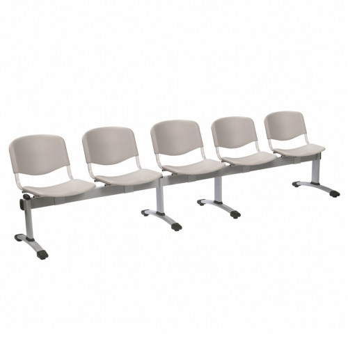Venus Visitor 5 Section Module - 5 Seats - Moulded Seats - Grey