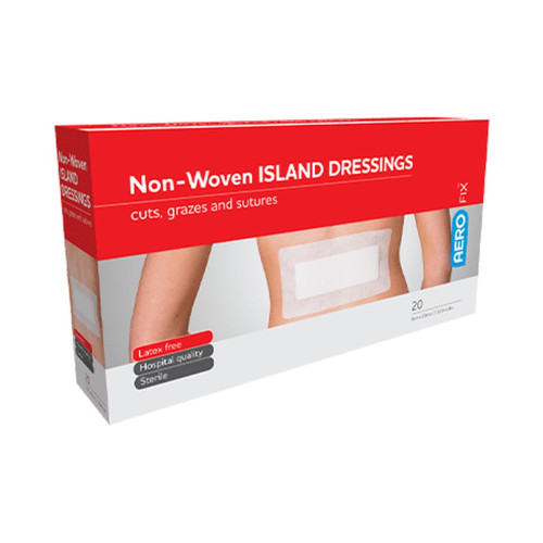 Aerofix Non-woven Adhesive Island Dressings - AFID20S - 10cm x 20cm x 20, front/pack view