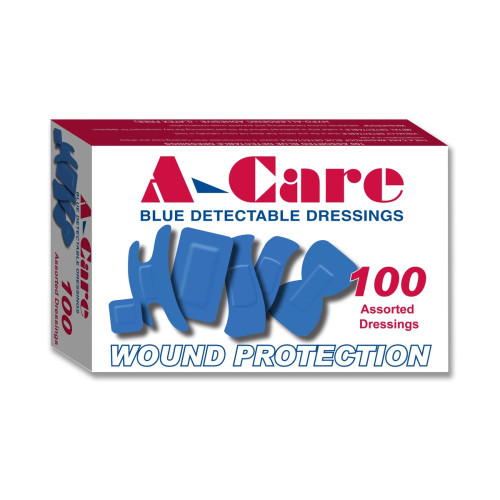A-Care Washproof Plasters Blue (Assorted In 6 Sizes) x 100, primary view
