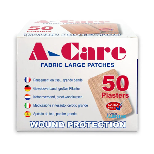 A-Care Fabric Large Patch Plasters (7.2cm x 5cm) x 50, primary view